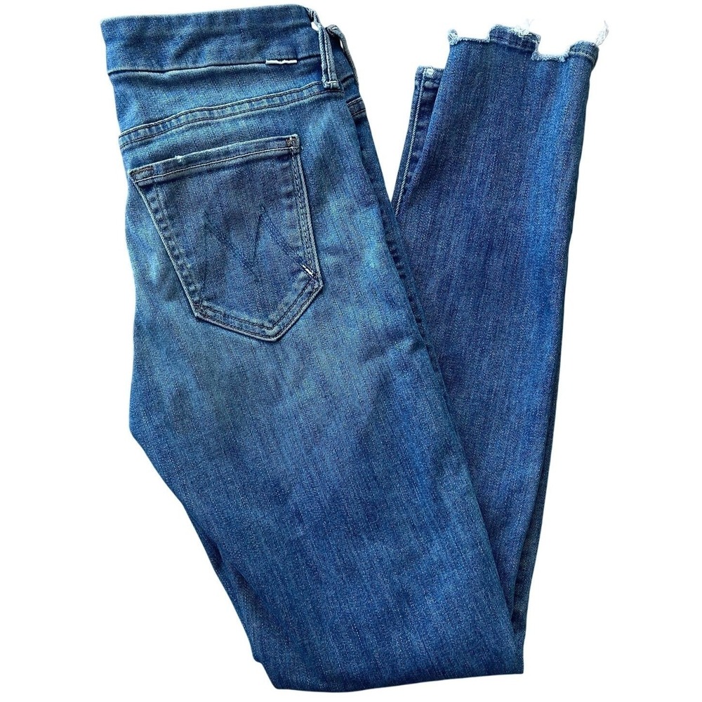 Mother The Looker Distressed Ankle Chew Jeans Womens 25 Mum's‎ Wash